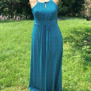 LOFT Diagonal Stripe Maxi Dress